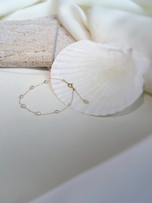 Mikado Jewellery 原純手鍊- 18K純金日本Akoya珍珠手鍊