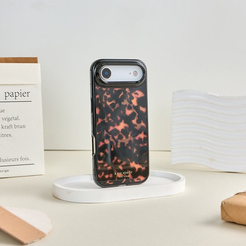 【kate spade】iPhone 17系列 磁吸精品防摔手機殼 華麗玳瑁 - 手機殼/手機套 - 塑膠 