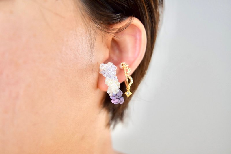 14K gold filled earcuff【one ear】 - Cuff Links - Glass Purple