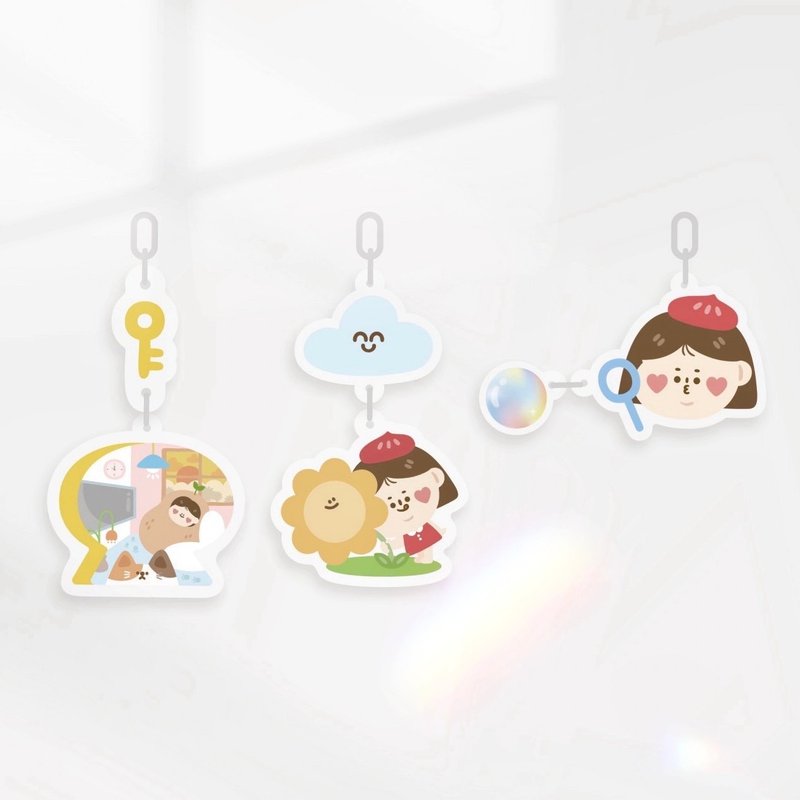 One bun/bao bun keychain (3 types in total) Epoxy Acrylic pendant - ที่ห้อยกุญแจ - อะคริลิค 