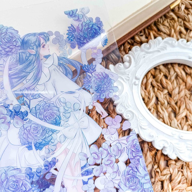 WF616 優游月色A Blue Flower Fairy 1A / 晶透書寫墊 - 其他 - 塑膠 多色