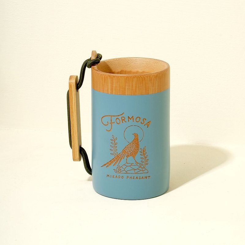 Outdoor Cup Yuanqi Concave Bean Cup (Emperor Pheasant) - Mugs - Bamboo Khaki