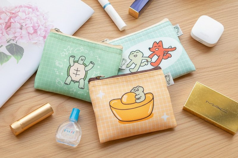 【幸福朵朵 x クアソン蛙蛙】独占ライセンス 小銭入れ カード＆コインケース プレゼント交換 - コインケース・小銭入れ - 防水素材 多色