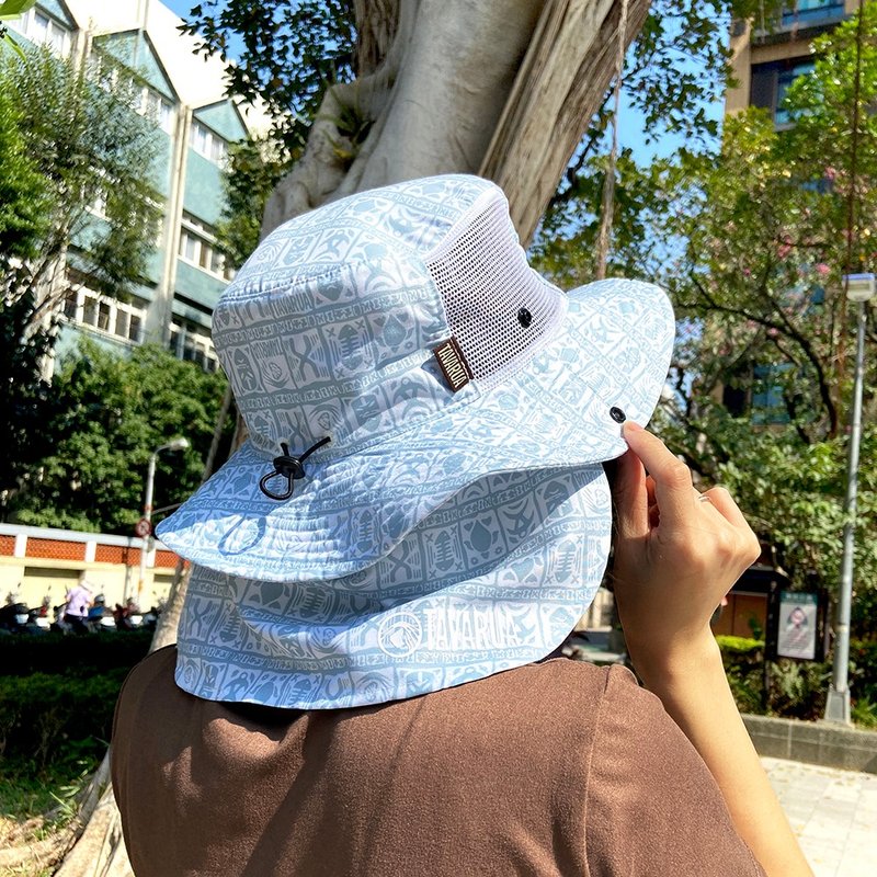 [TAVARUA] Bucket Hat Diving Cap Surfing Cap TM1006 Cloth Block Style Blue Sea White - อุปกรณ์เสริมกีฬา - เส้นใยสังเคราะห์ 