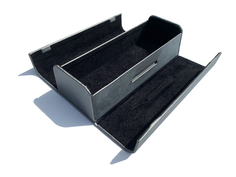 絲綢灰多功能收納盒/眼鏡盒/手機架 - 居家收納/收納盒/收納用品 - 其他材質 銀色