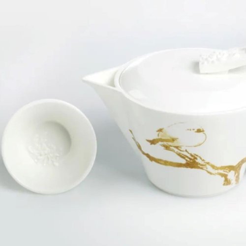 LIULI LIVING レジャー四季 ポット&カップセット 四季の花彫り