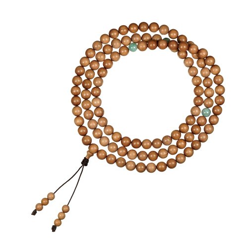 正佳珠寶 Gemsrich Jewelry 【正佳珠寶】老山檀香 飄綠翡翠 8mm 108顆 印度老山檀香念珠佛珠