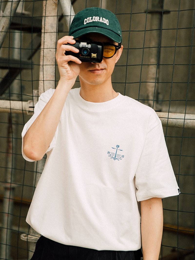 DAKYAM 2023 Being A Good Sailor 船錨印花圓領短袖TEE恤 - 男 T 恤 - 棉．麻 黑色