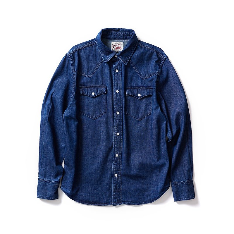 Western Shirt-Japanese Denim Kaihara - เสื้อเชิ้ตผู้ชาย - ผ้าฝ้าย/ผ้าลินิน 