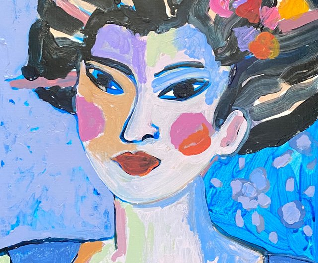 女性の肖像画アクリル画 女性の美の絵画 フォーヴィスム - ショップ