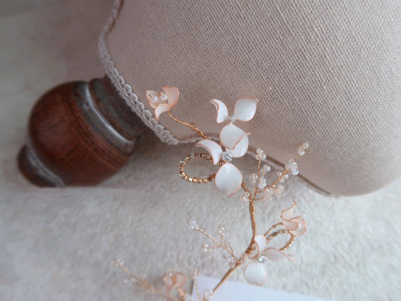 美好-手作新娘飾品 禮物 新娘頭飾/伴娘配飾 - 髮夾/髮圈 - 樹脂 白色