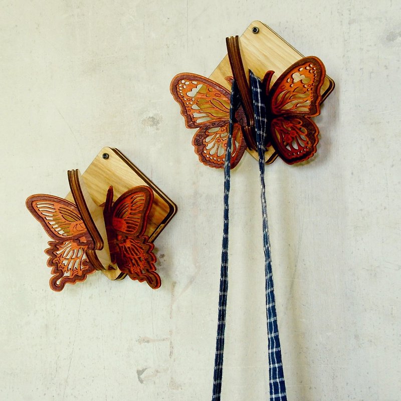 Taiwan Butterfly Series-Mobile Coat Rack - Phone Stands & Dust Plugs - Wood Orange