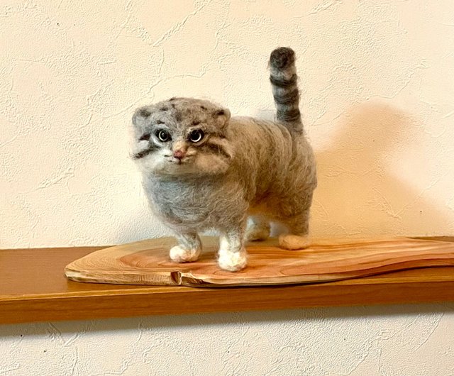 羊毛フェルト　マヌルネコ Yahoo!オークション - 羊毛フェルト猫 マヌルネコ ハンドメイド
