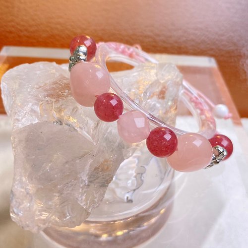 Hoshino Jewelry Kan 粉晶 草莓晶 天然 水晶 手鏈手繩 日本直郵 禮物 2024新年