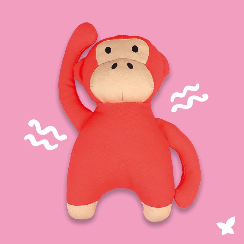 Hug Monkey Doll Michelle / Pet Toys / Beco Pets UK - ของเล่นสัตว์ - วัสดุอีโค สีแดง