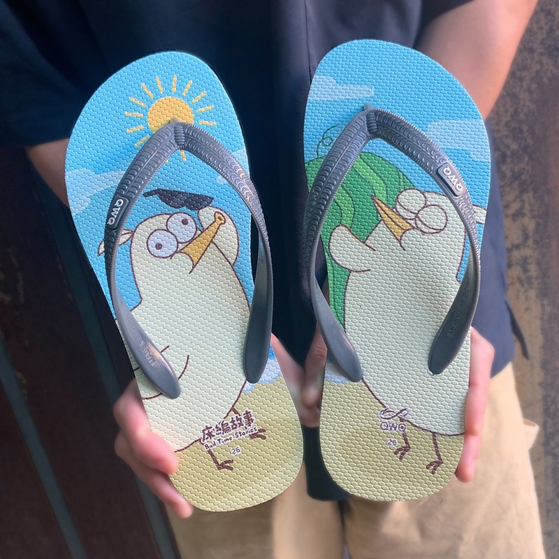 Men's non-slip flip-flops-Bed Stories joint flip-flops-Summer Chick Juice- - รองเท้าแตะ - ยาง หลากหลายสี