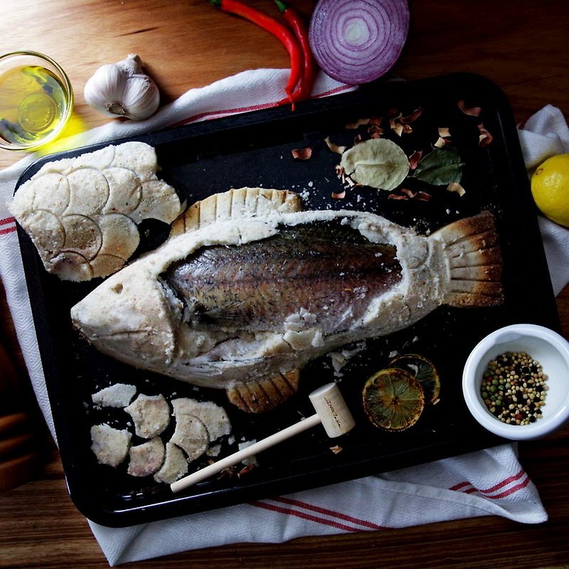 [Frozen] Baked fish with salt and spices_bass_1 piece - Cuisine - Other Materials 