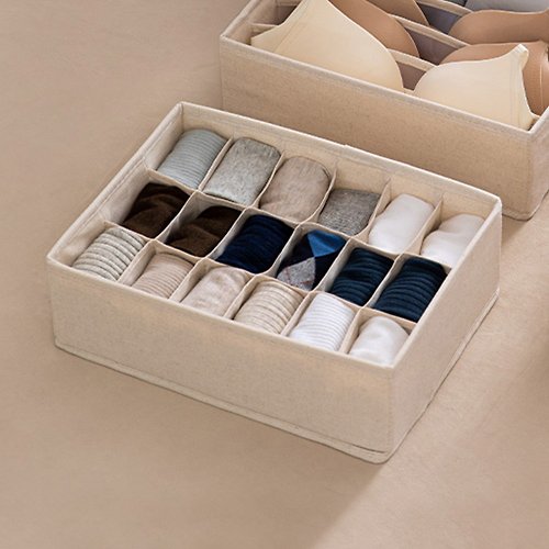日本霜山 SHIMOYAMA 日本霜山 布質衣櫃抽屜用衣物分類收納盒(24cm面寬)-3入-多款可選