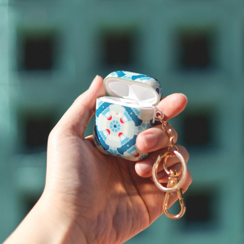 富士山磁磚系列 / AIRPODS 保護套 - 藍 - AirPods/耳機保護套 - 塑膠 藍色