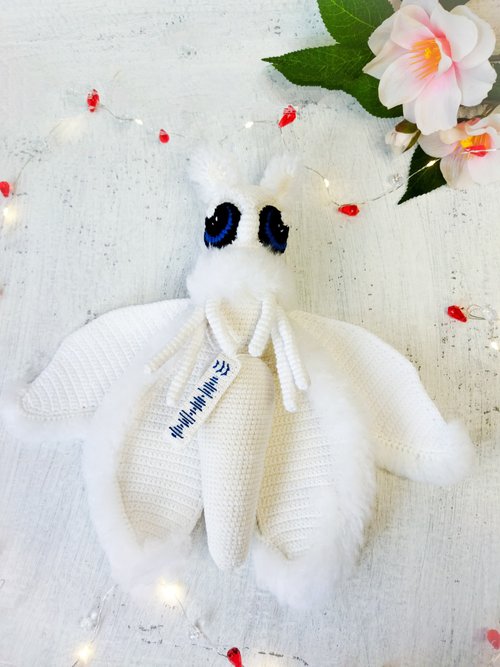 Crocheted Ghost Moth on sale Plush