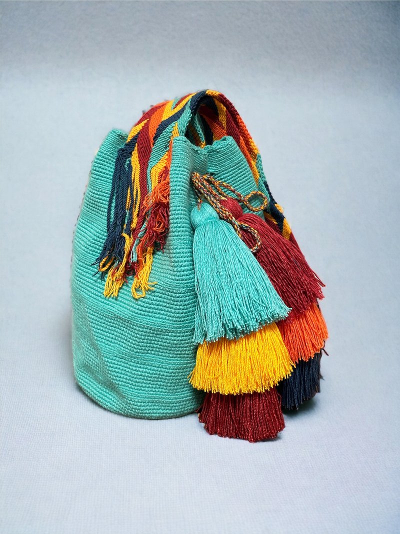 Classic Wayuu Mochila Bag - Messenger Bags & Sling Bags - Cotton & Hemp Multicolor