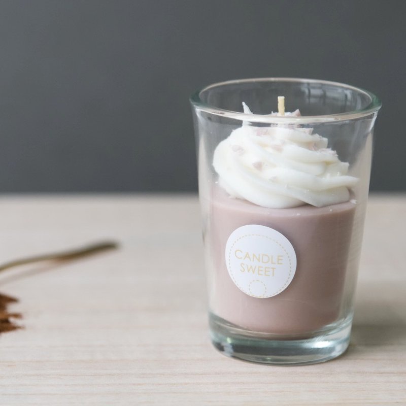Dessert Candle-Mocha Latte-120ml Mocha Latte-Natural Essential Oil Soy Candle - Candles & Candle Holders - Wax Brown