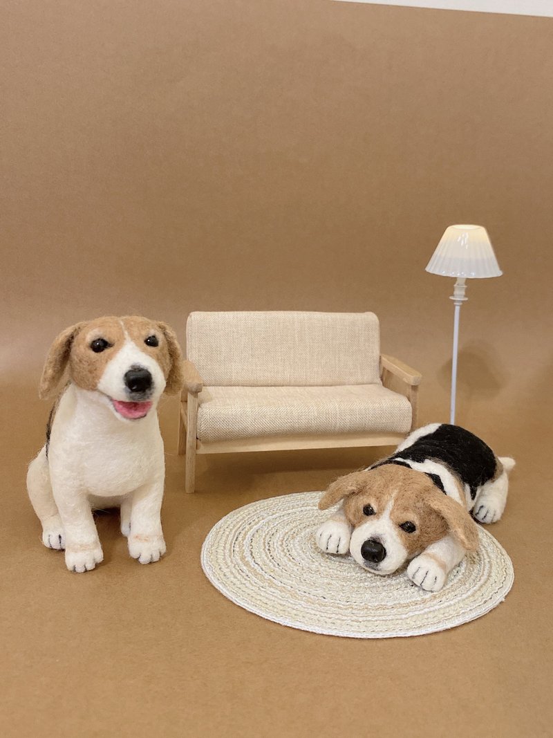 全身款擺飾客製羊毛氈-米格魯 - 編織/刺繡/羊毛氈/縫紉 - 羊毛 