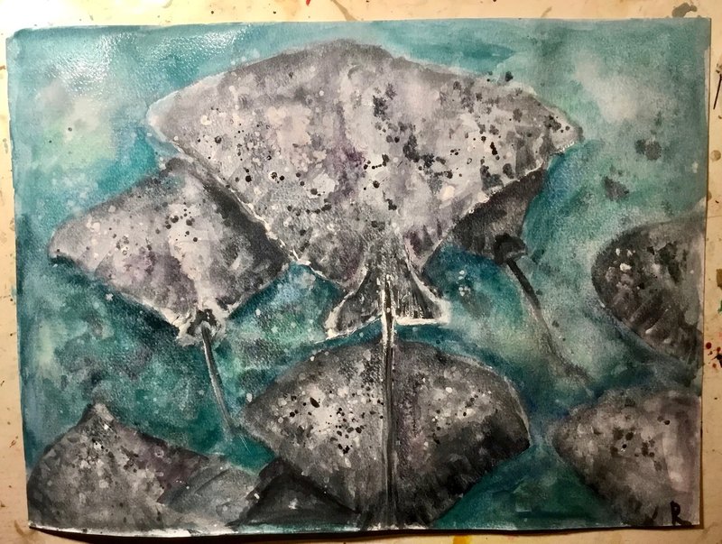 Original watercolour painting,ramp fish in the water wall art - 壁貼/牆壁裝飾 - 紙 