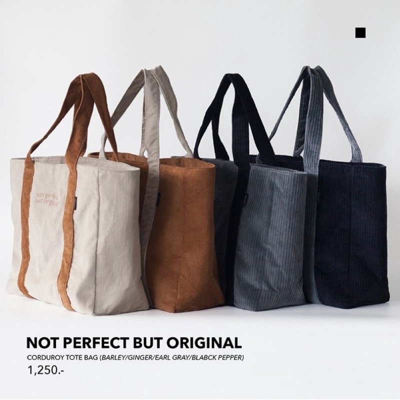 GRAPH | กระเป๋าผ้า TOTE BAG (CORDUROY) - NOT PERFECT BUT ORIGINAL - 手提包/手提袋 - 其他材質 多色