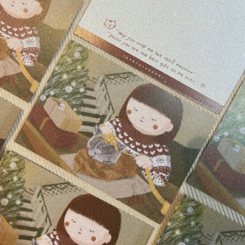 【Illustrated Christmas Card】Your company is the most precious gift - Cards & Postcards - Paper Red