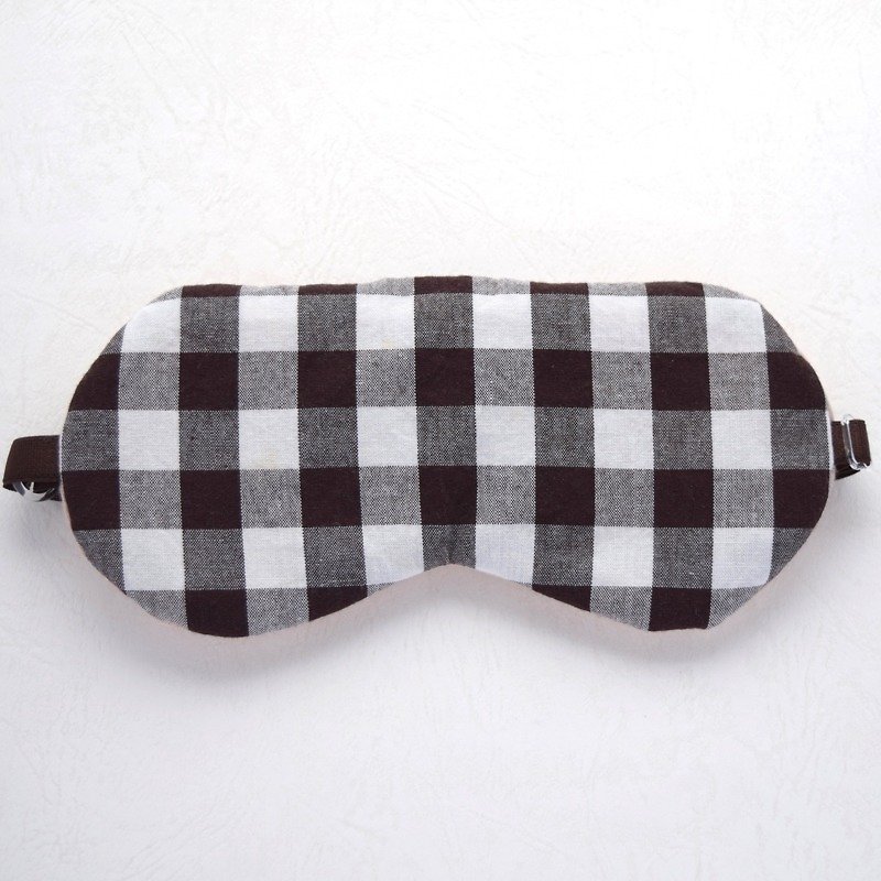 Coconut Brown Plaid goggles / free delivery purse / Travel / Holiday / sleep - Bedding - Cotton & Hemp Brown