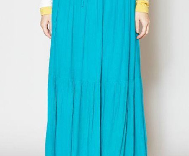 pink tiered maxi skirt