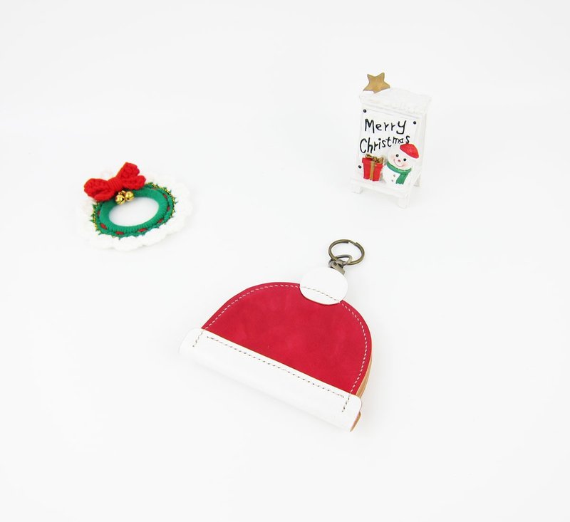 【聖誕節】聖誕帽零錢包 - 零錢包/小錢包 - 真皮 紅色