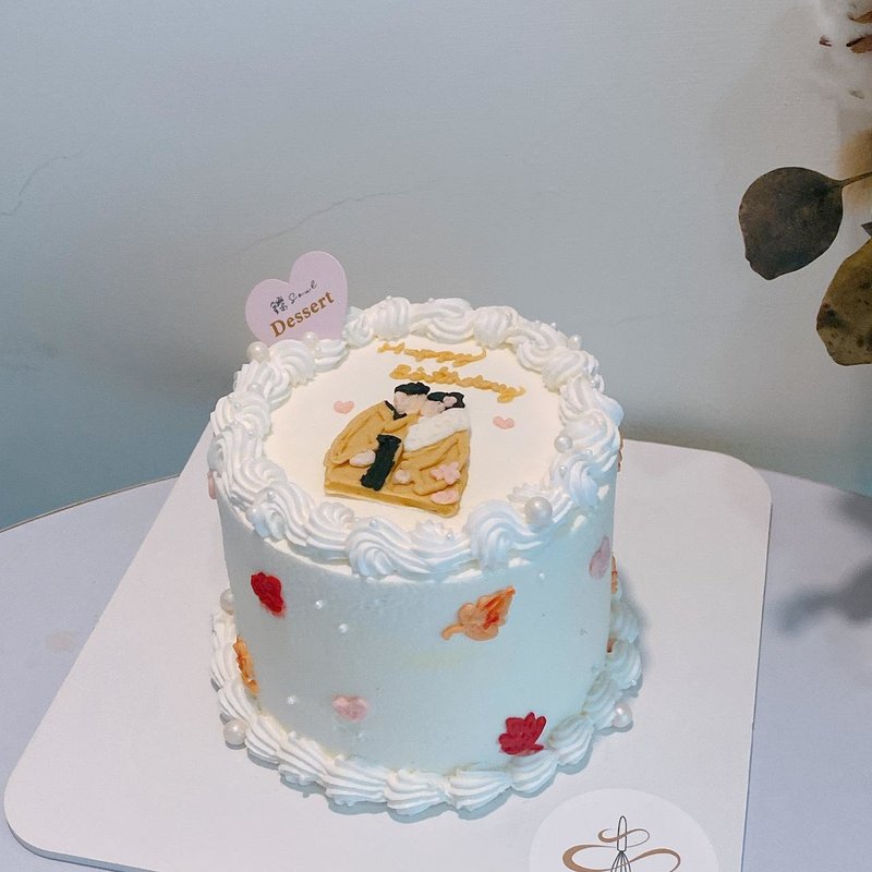 手繪情侶主題蛋糕 紀念日 客製化蛋糕 客製化 蛋糕 鑠甜點 生日 - 蛋糕/甜點 - 新鮮食材 