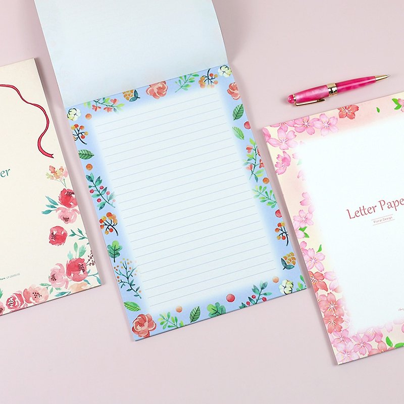 Chuyu letter pad/flower notepad/planning paper/handwritten notepad/easy tear notepad/message paper-20 - ซองจดหมาย - กระดาษ หลากหลายสี