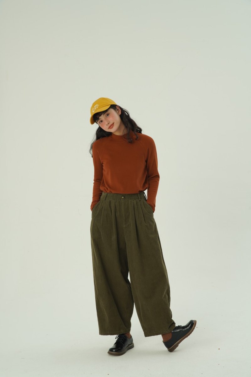 odd maker corduroy autumn and winter 2021 new high waist loose and thin casual wide leg trousers women - กางเกงขายาว - ผ้าฝ้าย/ผ้าลินิน 