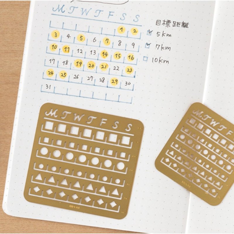 [Handbook Recommendation] MIDORI Bronze Monthly Calendar Template Ruler Available in Three Sizes - อื่นๆ - ทองแดงทองเหลือง สีทอง