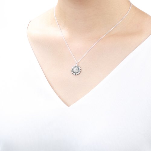 Sunflower Flower S925 Sterling Silver Necklace Birthday Valentine Day Gift Shop Angel Me Fine Jewelry Necklaces Pinkoi