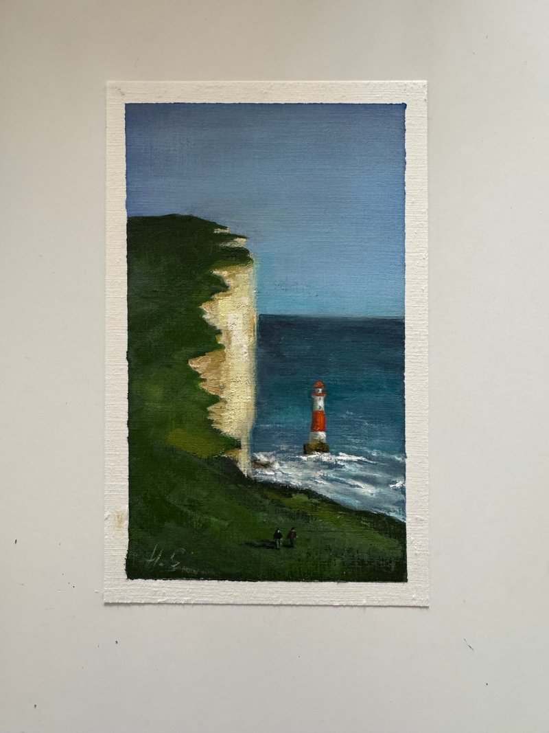 Postcard with real oil painting 21*13 cm - 卡片/明信片 - 紙 
