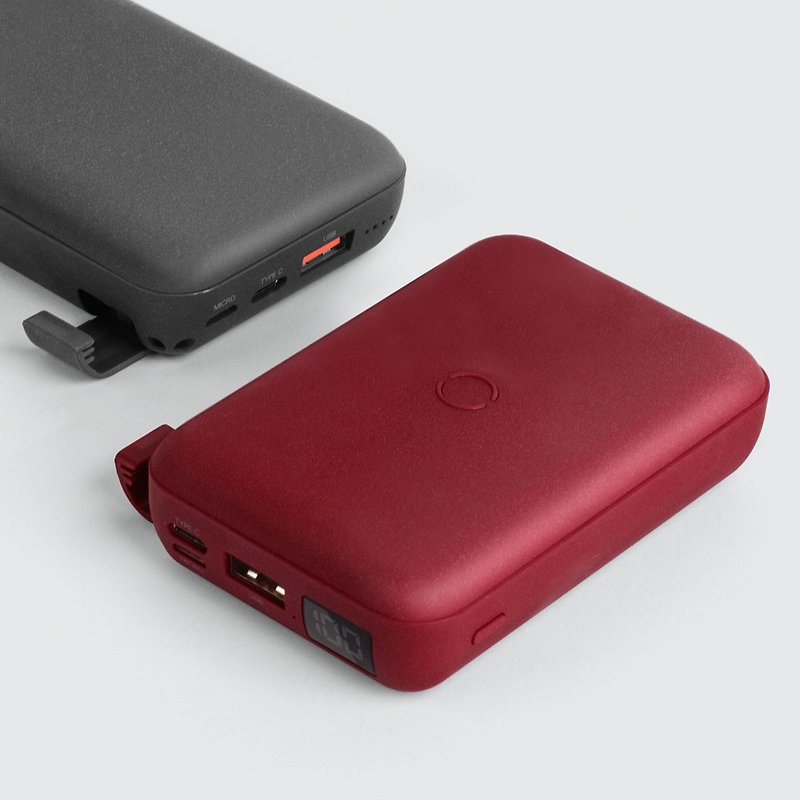 HydeAir wireless fast charging with stand screen mobile power 10000mAH-red - ที่ชาร์จ - วัสดุอื่นๆ สีแดง