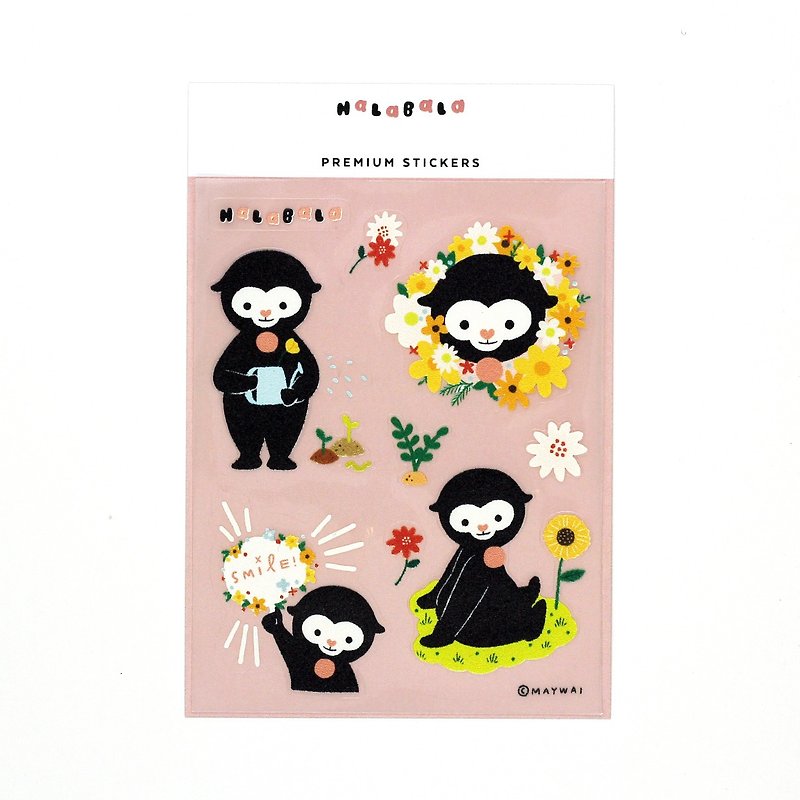 Halabala - Premium Sticker - Flora - สติกเกอร์ - พลาสติก สีดำ