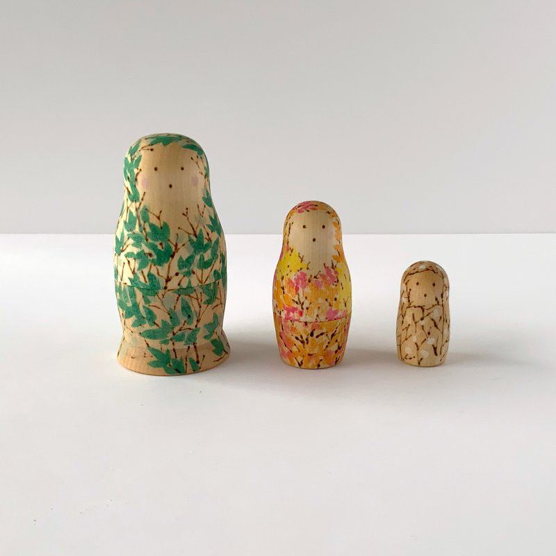 四季の木マトリョーシカ　3個組 - 擺飾/家飾品 - 木頭 綠色