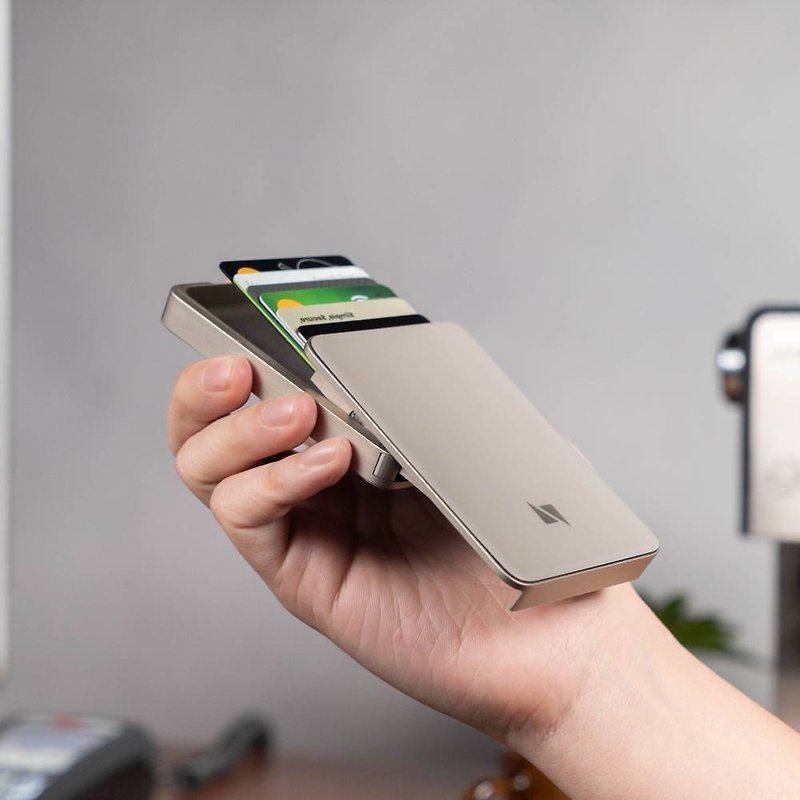 Zenlet 3 Pro RFID 盗難防止モバイル財布近接カードホルダー二層ストレージ - 財布 - アルミニウム合金 グレー