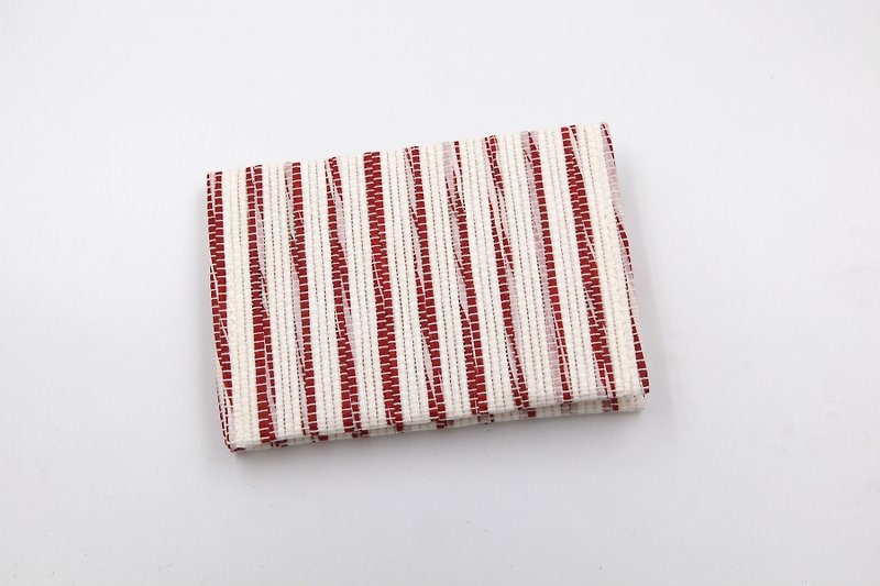 [Paper cloth home] Paper thread woven business card holder/card holder red and white - Card Holders & Cases - Paper White