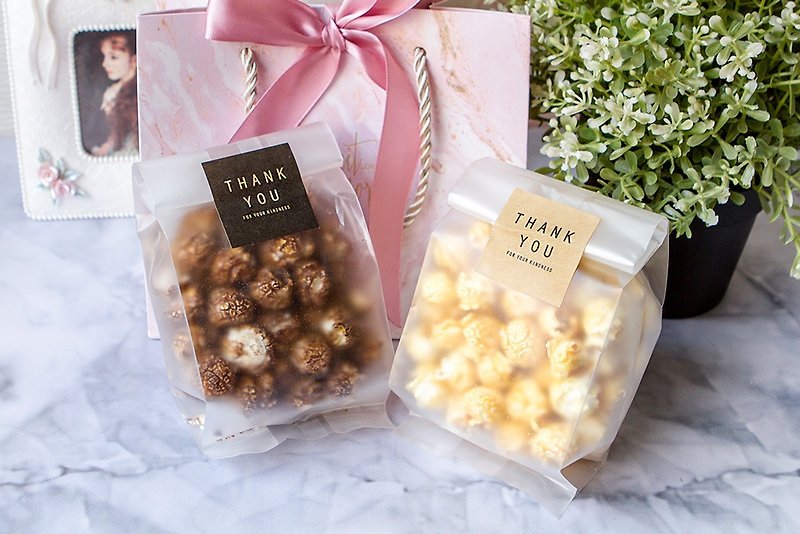 | Pink Love | Mushroom Ball Popcorn Exclusive Package - Caramel Chocolate Two Flavor (with Pink Carrying Bag)