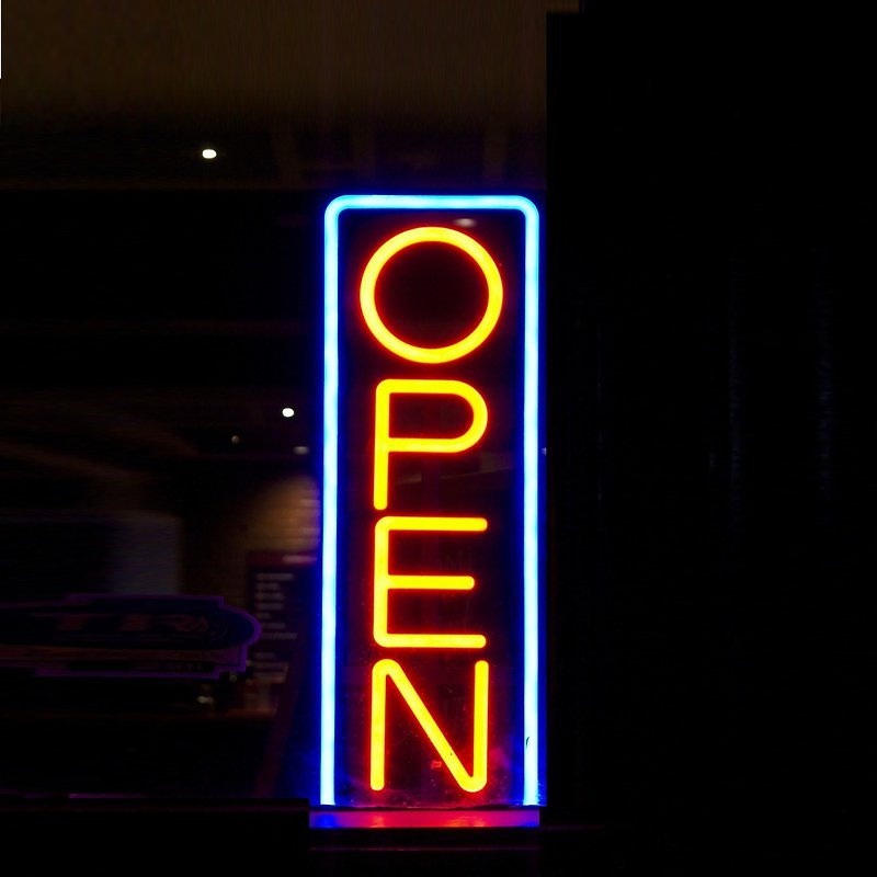 OPEN LED Neon Sign Wall Sign Logo Store Banner - โคมไฟ - อะคริลิค สีใส