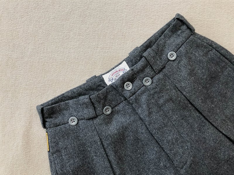 VINTAGE ARMANI JEANS wool suit pants / French elegance - Unisex Pants - Wool Gray