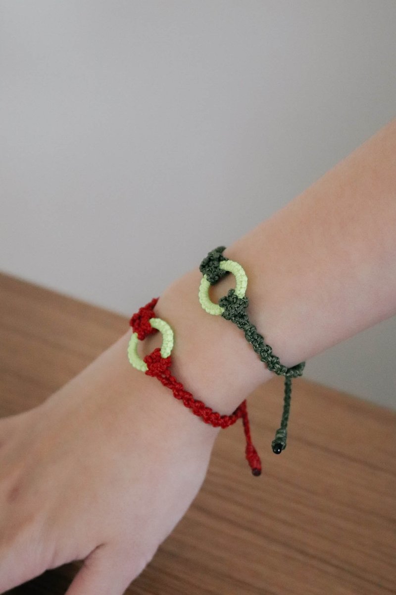 Fate Rendezvous - Red Handwoven Bracelet Bracelet - Bracelets - Other Materials Red