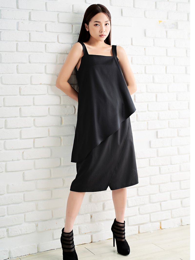 Flat vest_Italian black fabric