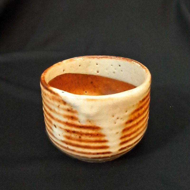 Teacup Shino Glaze Gas Kiln Reduction Burning - Teapots & Teacups - Pottery Multicolor